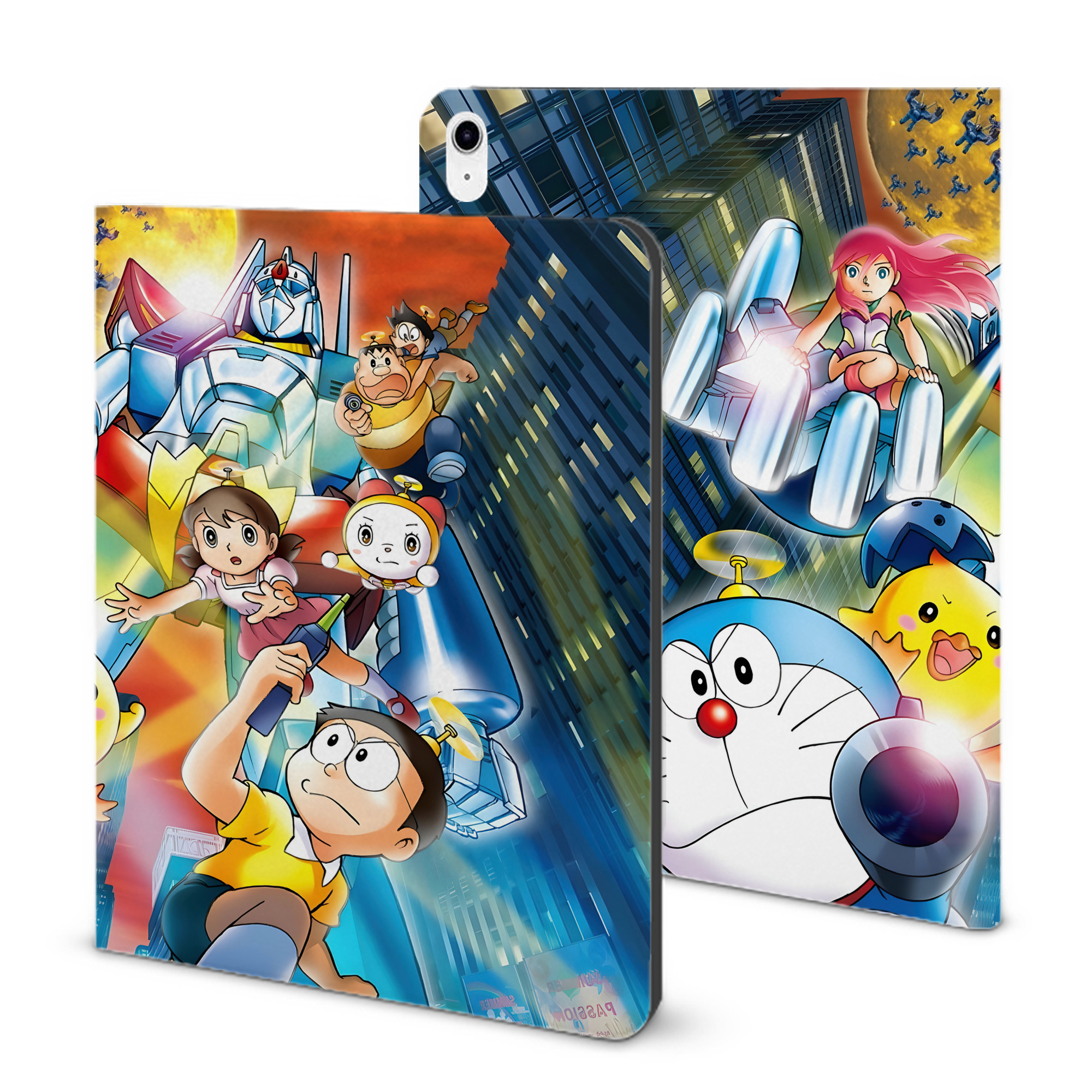 （画像用） ドラえもん Doraemon IPad ケース ブック型 PUレザー TPU 耐衝撃 軽量 薄型 ペン収納なし 全面保護 IPad 各モデル対応